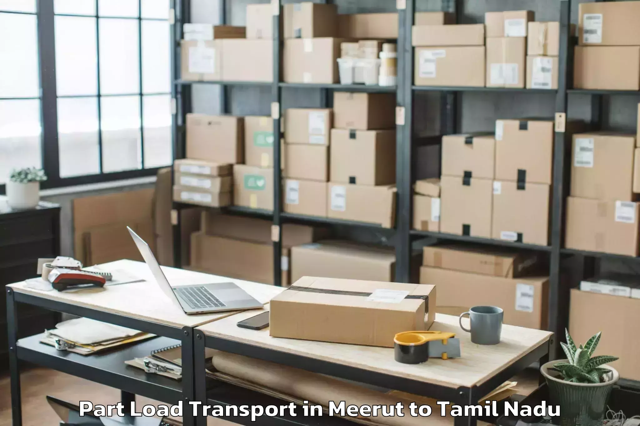 Top Meerut to Uthiramerur Part Load Transport Available